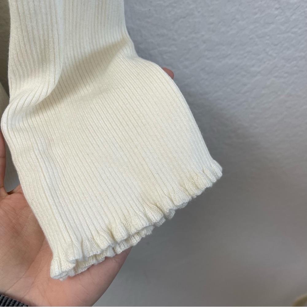 Weekend Stories Lux Ribbed Cardigan Ivory Size XS - Picture 5 of 6